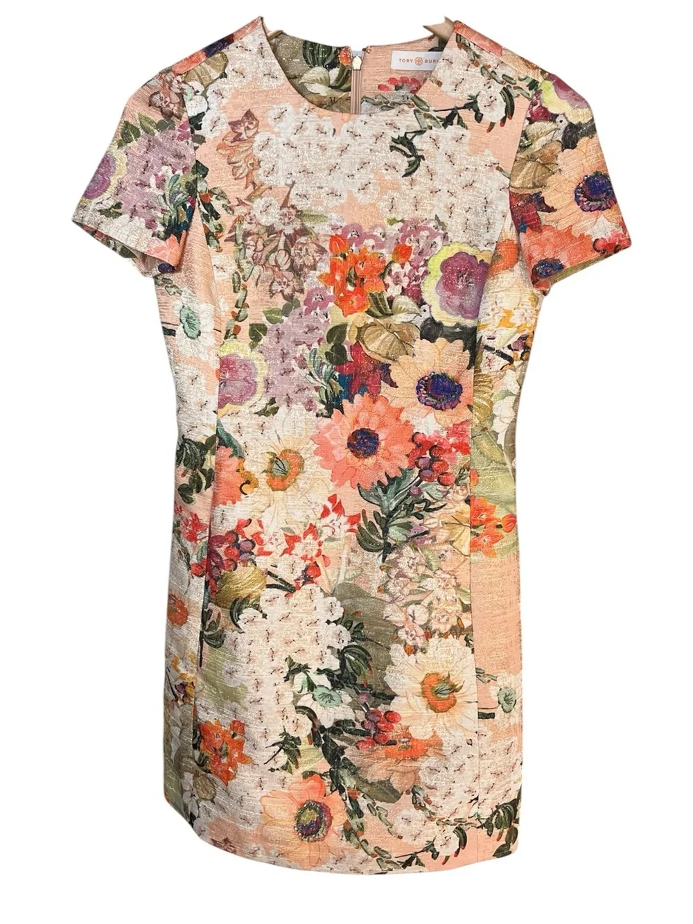 Tory Burch Garden Party Kaley Floral Mini Sheath Dress Tweed Women’s Size 0